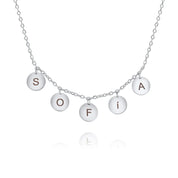Collier avec médaillons lettres