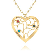 Collier cœur avec pierre de naissance