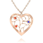 Collier cœur avec pierre de naissance