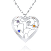 Collier cœur avec pierre de naissance