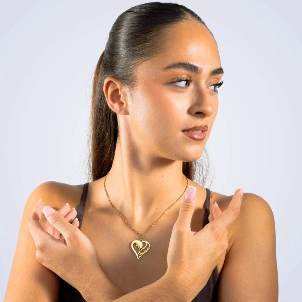 Collier double cœur