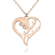 Collier double cœur