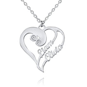 Collier double cœur