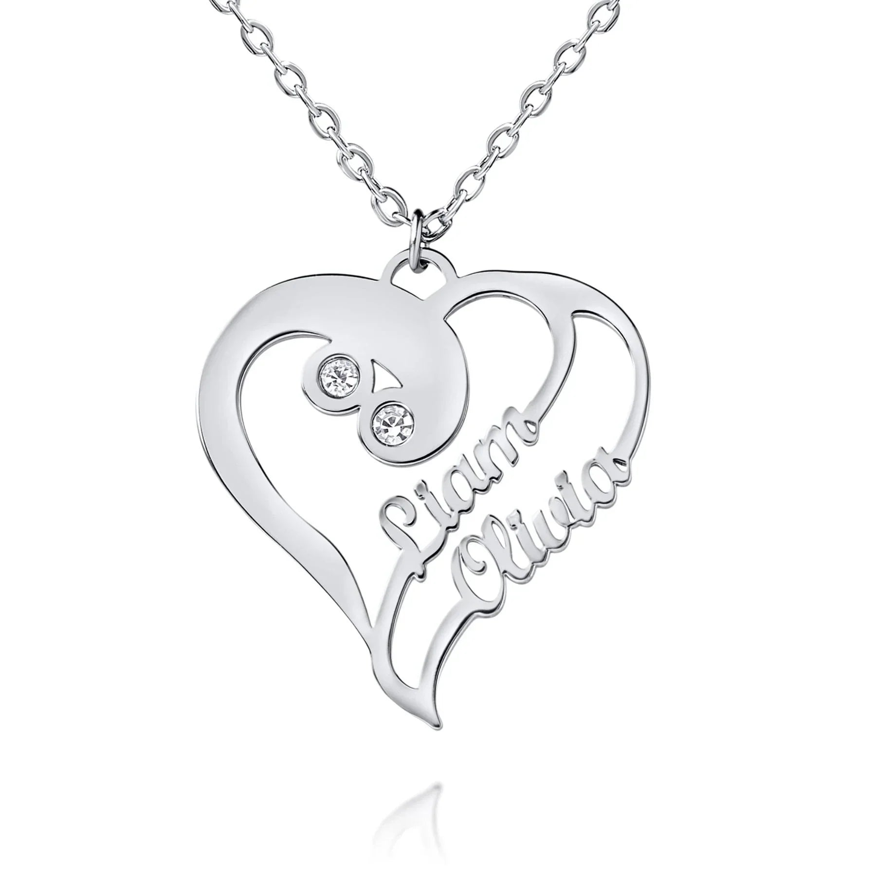 Collier double cœur