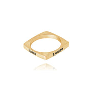 Bague carrée à quatre prénoms