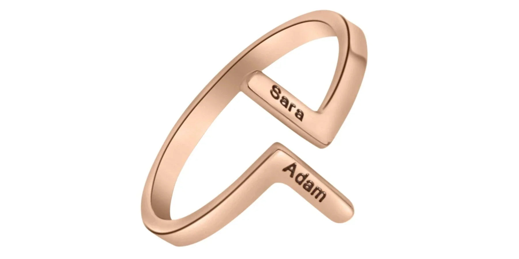 Bague verticale simple à deux prénoms - AMÉLIA PARIS