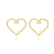 Boucles d’oreilles cœur et cristal