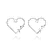 Boucles d’oreilles cœur et cristal