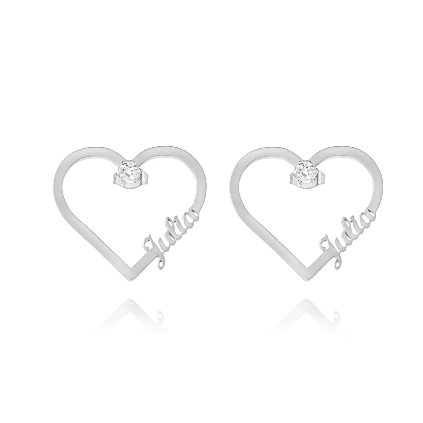 Boucles d’oreilles cœur et cristal