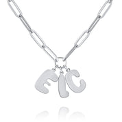 Collier à lettres douces avec chaîne gourmette